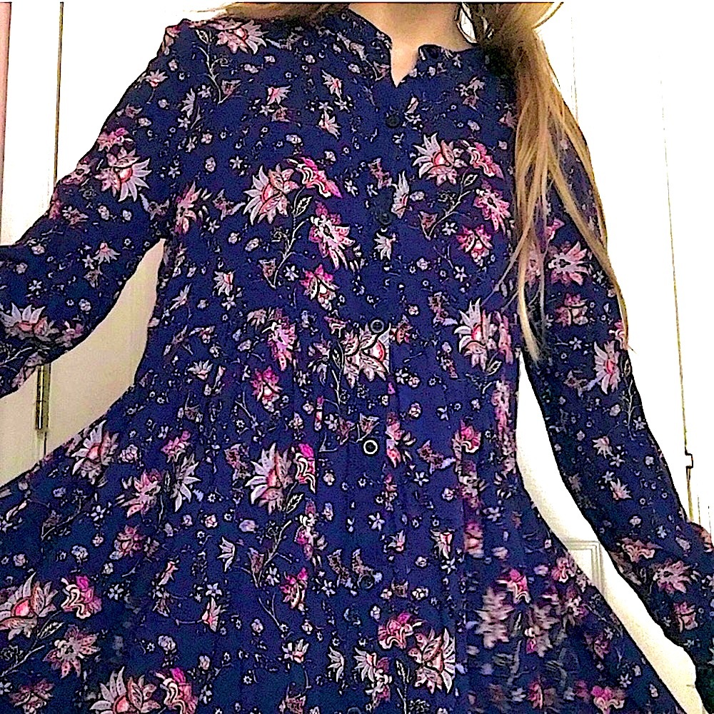 floral button down babydoll shirtdress